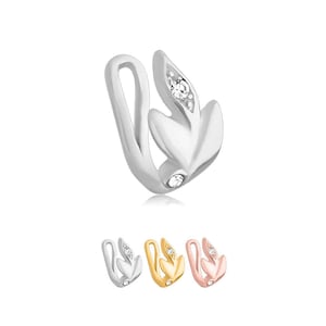 925 Sterling Silver Fake Nose Hugger Faux Nose Ring Non Pierced Clip On Leaf. Gold Plated, Rose Gold Plated or Silver