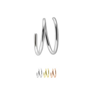 925 Sterling Silver Nose Ring Helix Daith Ear Cartilage Twisted Spiral Hoop 1/4", 5/16", 3/8" 20G