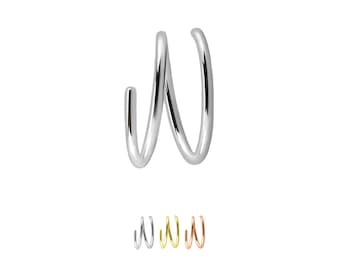 925 Sterling Silver Nose Ring Helix Daith Ear Cartilage Twisted Spiral Hoop 1/4&quot;, 5/16&quot;, 3/8&quot; 20G