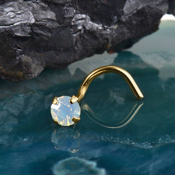 Diamond Bezel-Set 14K Gold Threadless Push Pin End 2.5mm / Rose Quality Jewelry Made in USA
