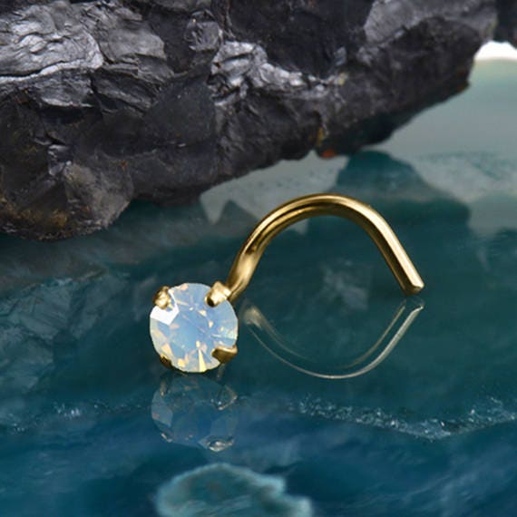Buy 14K 18K 24K White Gold Yellow Gold or Rose Gold Nose Ring