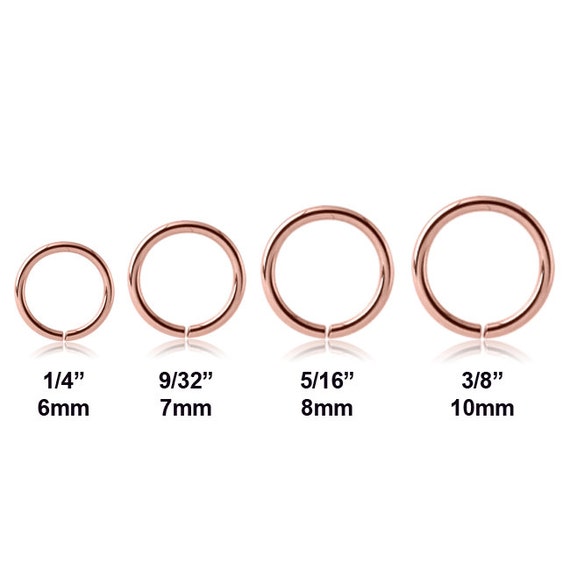 Rose Gold Plated 316L Surgical Steel Seamless Continuous Nose Hoop