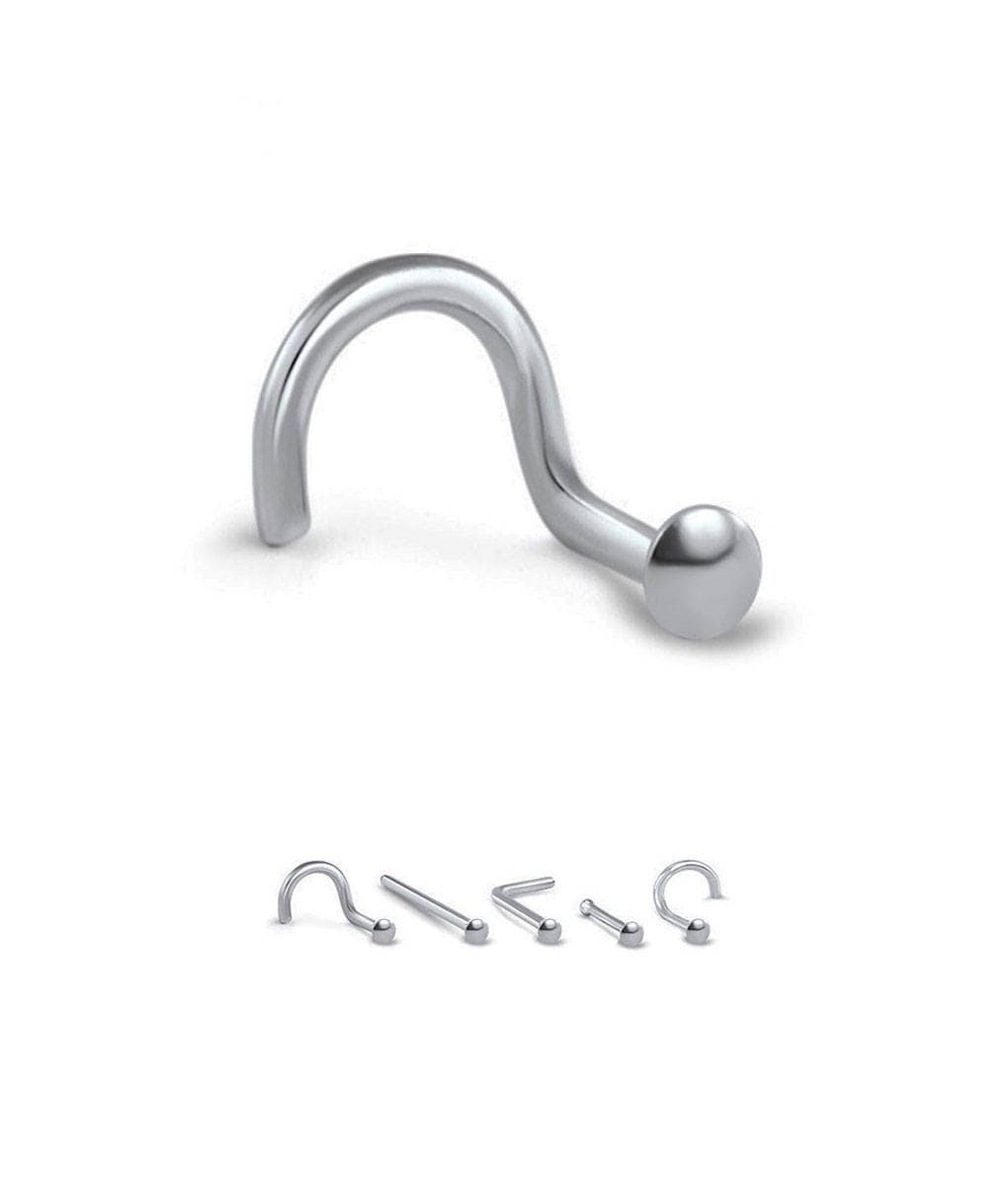 STONE Studs Stainless L Shape Bend NOSE Bones RINGS Screws BODY Piercing Jewelry 