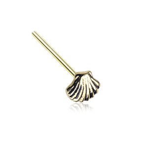 Gold Plated 316L Surgical Steel Shell Nose Stud Ring Choose Your Style 20G FREE Backing