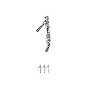 316L Surgical Steel/Brass Nose Hugger, Nose Ring, Nose Bone Stud 6 Stone. 20G. Choose Your Color. FREE Backing.