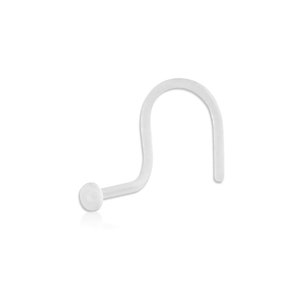 Bioflex Nose Ring, Screw, Retainer Stud, 1.5mm Disc Design.  Clear, Perfect for hiding piercings. 22G 20G 18G 16G. Nose Ring Backing.
