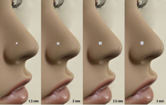 20G Prong Set CZ Nose Bone – 316L Surgical Steel, 2mm/2.5mm Cubic Zirconia Gem – Korean Body Jewelry