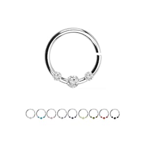 925 Sterling Silver Continuous Seamless Nose Ring Helix Daith Ear Cartilage Hoop 5/16" 18G