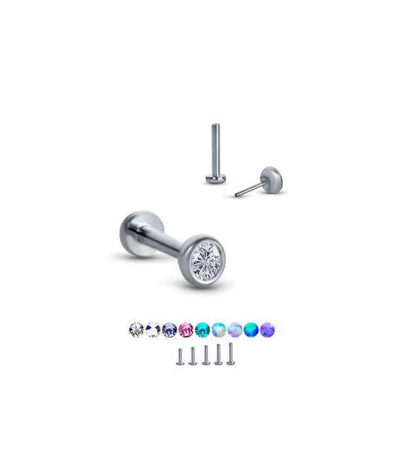 Threadless labret cheap nose stud