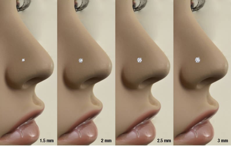 Body Candy Solid 14K Yellow Gold 1.5mm (0.015 Cttw) Genuine Diamond Left Nose Stud Screw 18 Gauge 1/4