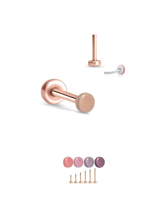 316 Stainless Steel Rose Gold Plated Labret Nose Ring Monroe Stud