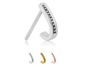 316L Surgical Steel, Gold or Rose Gold, Nose Hugger® Nose Ring, Straight Stud, L Bend, Screw. Choose Your Style, Color & Gauge FREE Backing.