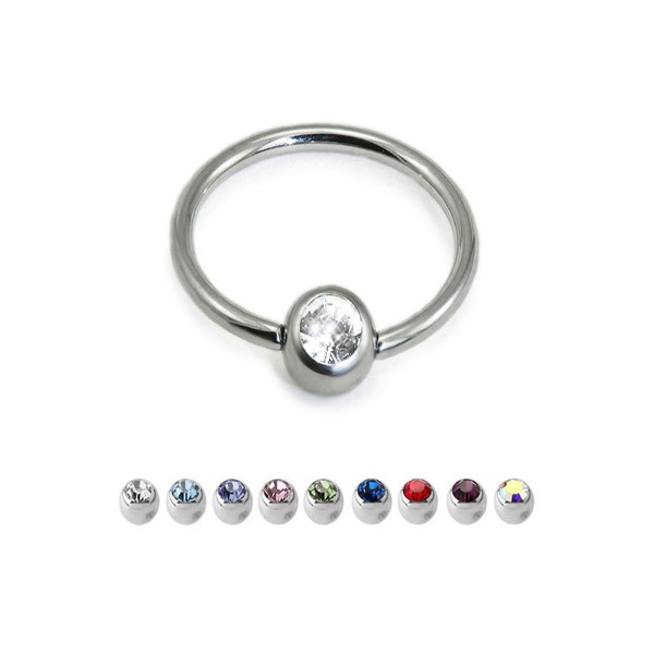 18GA Titanium Ion Plated Over 316L Surgical Steel Captive Hoops main image 1