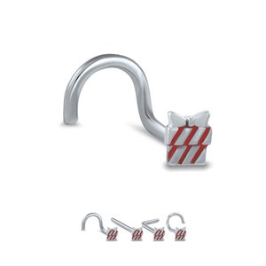 316L Surgical Steel Nose Ring, Stud, Screw, L Bend Christmas Gift Present. Choose Your Style, 20G.