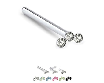 925 Sterling Silver Nose Ring L Bend Straight Bone Anchor 22 Gauge 22G 925 Sterling Silver Nose Ring L Bend Straight Bone Anchor 22 Gauge 22G