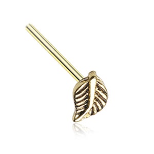 Gold Plated 316L Surgical Steel Leaf Nose Stud Ring Choose Your Style 20G FREE Backing