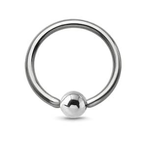 316L Surgical Steel or Titanium Captive Bead Ring CBR Nose Ring Helix Tragus Ear Cartilage Hoop 1/4" 9/32" 5/16" 3/8" 22G 20G 18G 16G