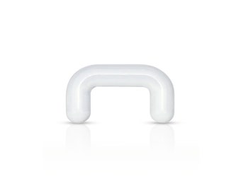 Puede incluir: Anillo de septum de plástico blanco sin costuras.