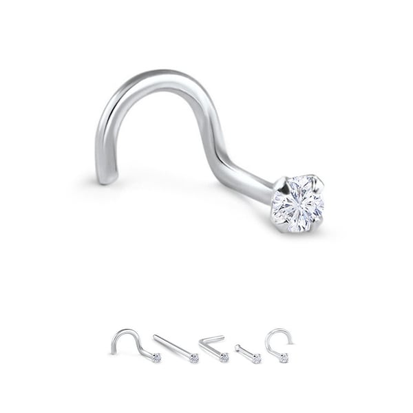 White Gold Nose Ring Etsy