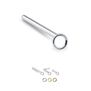 925 Sterling Silver, Gold or Rose Gold Plated Nose Stud Straight, LBend, Nose Bone, Nostril Screw Ring 2.5mm Circle 22G. FREE Backing.