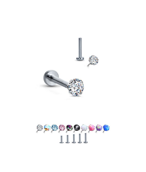 White 4mm Round CZ Prong Stainless Steel Ring White 4mm Round CZ Prong Stainless Steel Ring