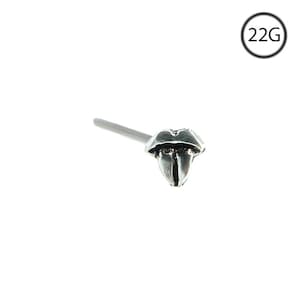 925 Sterling Silber Gerade Nase Ohrstecker Ring 4mm Zunge 22G. KOSTENLOSER Träger.