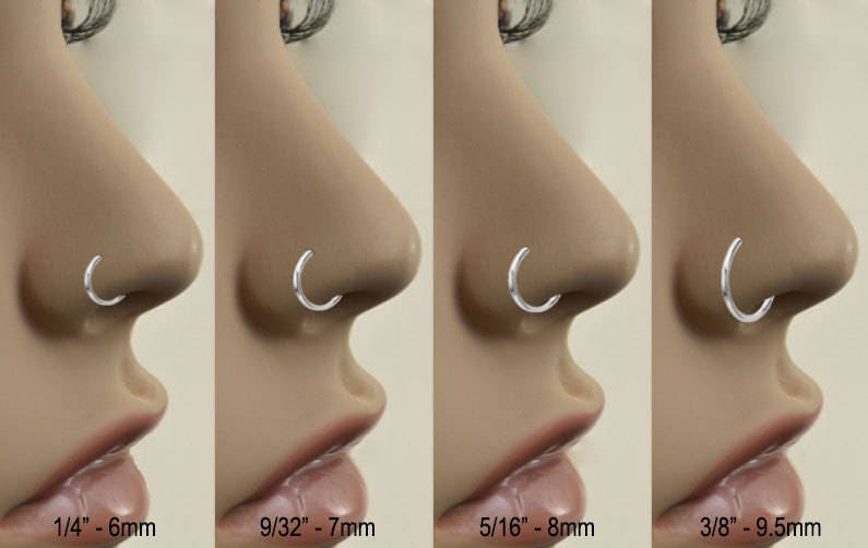 Black PVD Coated 316L Surgical Steel Captive Bead Nose Ring CBR