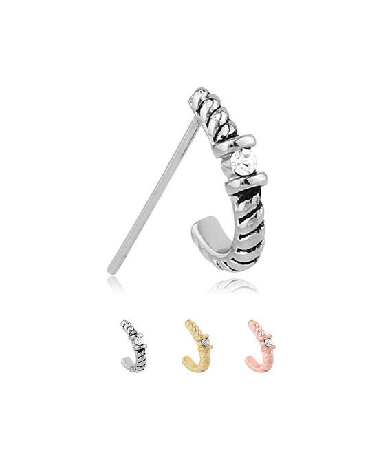 316L Surgical Steel Gold or Rose Gold Nose Hugger Nose Ring
