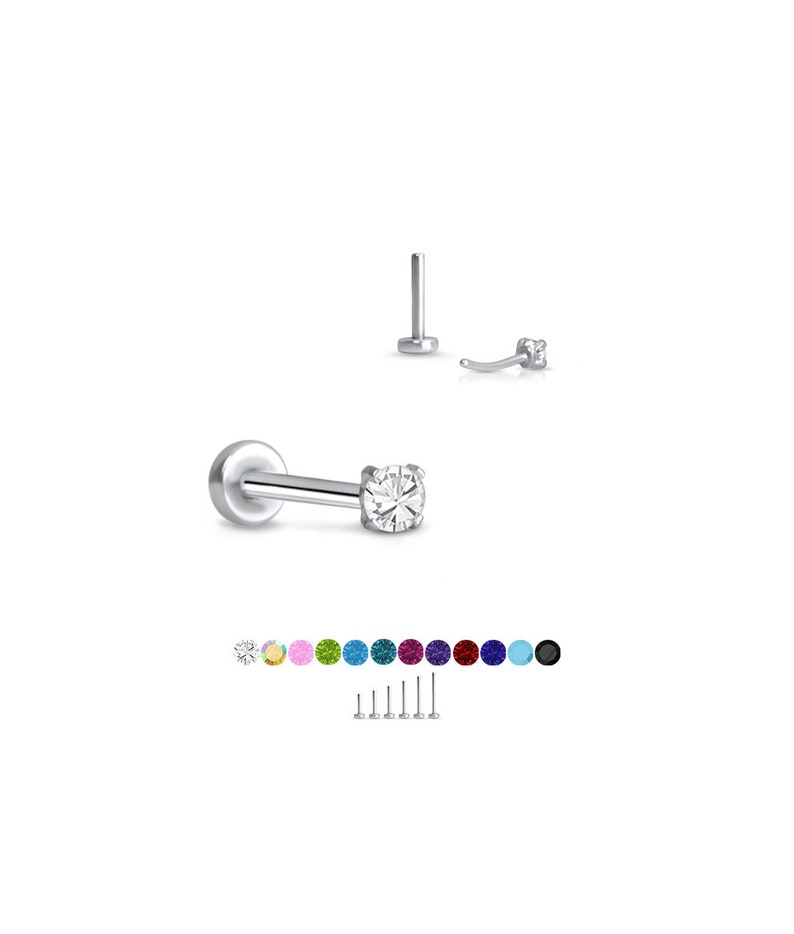 316 Stainless Steel Labret Style Nose Ring Monroe Stud Etsy