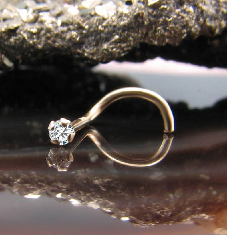 14K 18K 24K Solid Yellow Gold Nose Ring Screw Nostril Etsy 14K 18K 24K Solid Yellow Gold Nose Ring Screw Nostril Etsy