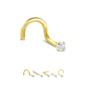Gold Plated 316L Surgical Steel Clear Prong Set 1.5mm, 2mm, 2.5mm, 3mm CZ - Choose Your Size, Style & Gauge 18G 20G 22G FREE Backing