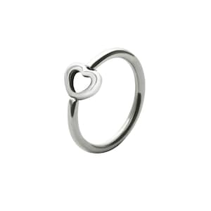 316L Surgical Steel, Titanium Captive Bead Nose Ring CBR Helix, Tragus, Daith, Ear Cartilage. Heart Hoop 22G 20G 18G 16G