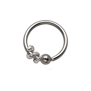 316L Surgical Steel, Titanium Captive Bead Charm Nose Ring CBR, Tragus Daith Ear Cartilage. Snake Hoop 1/4" 9/32" 5/16" 3/8" 22G 20G 18G 16G