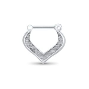 925 Sterling Silver Septum Clicker Ear Cartilage Helix Daith Hoop Nose Ring Hinged 5/16&quot; Reversible Tear Drop 16G