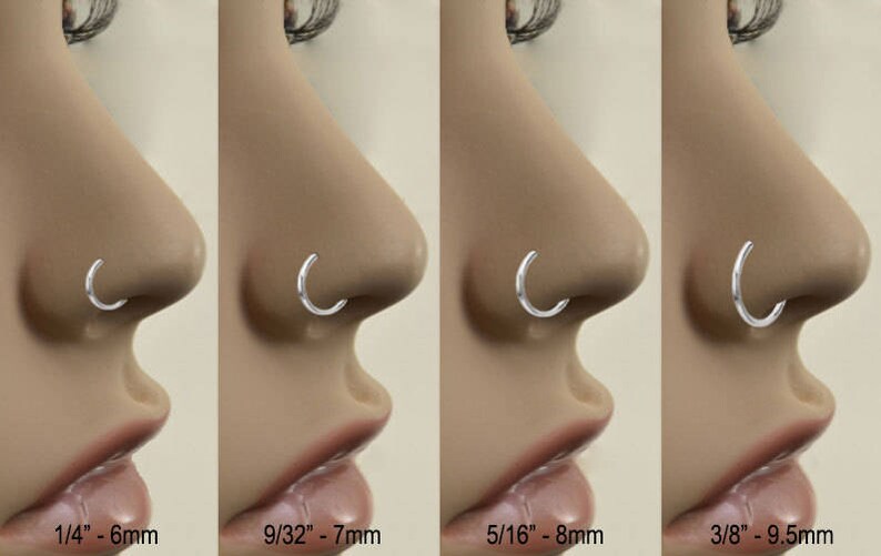 38 20G 316L Surgical Steel Rose Gold Nose Ring Hoop Daith Helix Ear Cartilage Flower Nose Hoop Choose Your Color /& Size 516