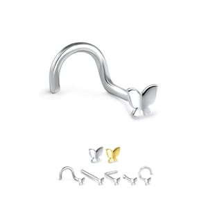 May include: A silver nose ring with a butterfly charm. The butterfly charm is available in silver or gold.