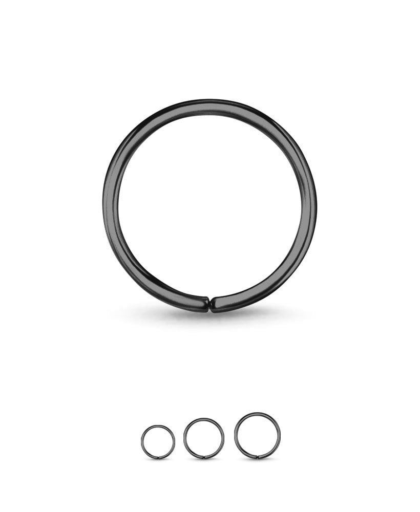 Black Plated 925 Sterling Silver Continuous Seamless Nose Ring