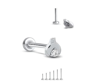316L Surgical Steel Labret Style Nose Monroe Stud Screw Post Ladybug- Choose Your Color, Size and Gauge 16G 18G