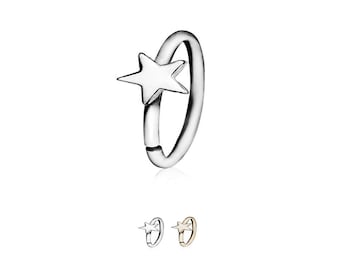 316L Surgical Steel or Gold PVD Coated Seamless Continuous Nose Ring Annealed Helix Daith Ear Cartilage Star Hoop 5/16" 20G