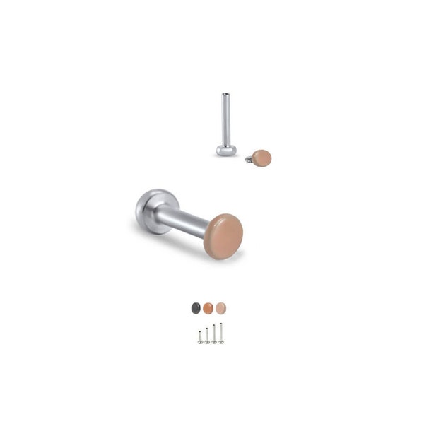 Tornillo de titanio para piercing de nariz tipo labret de 2 mm. Elige tu color y calibre 16G.