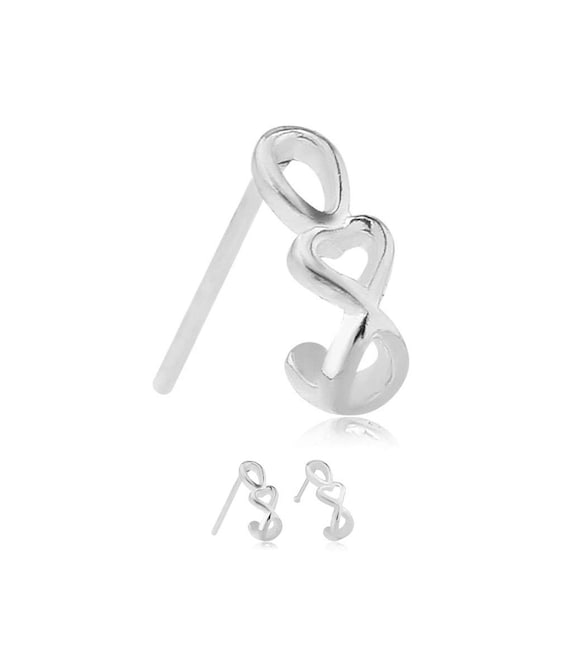Silver L Bend Nose Studs - Nose Piercing for Women - Monster Piercing