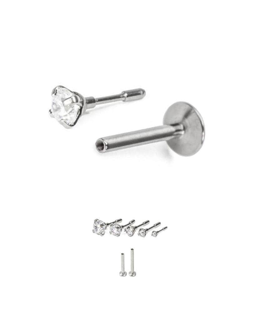 Titanium Labret Style Nose Monroe Stud Push Pin Post 316L Surgical Steel Insert Choose Your Size 18G Etsy