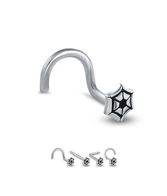 316L Surgical Steel Nose Ring Stud Screw L Bend Halloween 