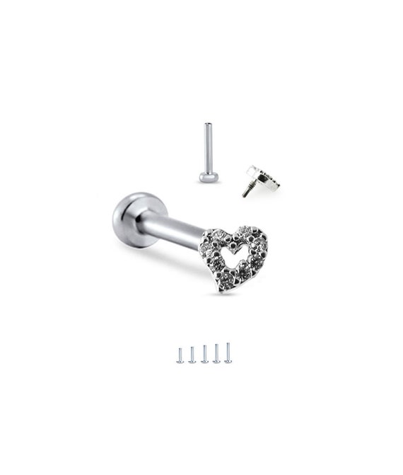316L Surgical Steel Nose Ring Screw L Bend Straight Stud Pink Ribbon 20G