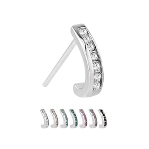 316L Surgical Steel Nose Hugger, Nose Ring, Nose Screw, L Bend, Straight Stud 7 Stone. Choose Your Style, Gauge & Color. FREE Backing.