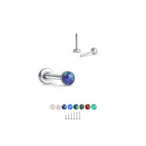 316 Edelstahl Labret Style Nasenring Monroe Stud Threadless Push Pin 1.5mm Opal Geklebt. 5mm 6mm 7mm 8mm 9mm 10mm Beiträge. 20G-18G