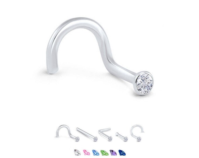 316L Surgical Steel Nose Ring Stud Screw or L Bend Triangle Etsy