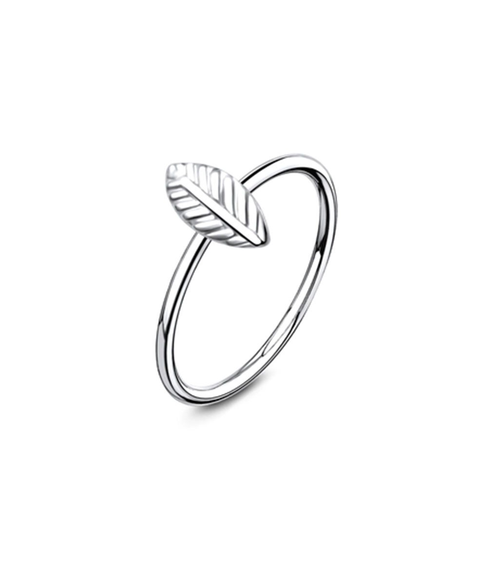 925 Sterling Silver Continuous Seamless Nose Ring Helix Daith Ear Cartilage Leaf Design Hoop 9/32" 7mm 22G
