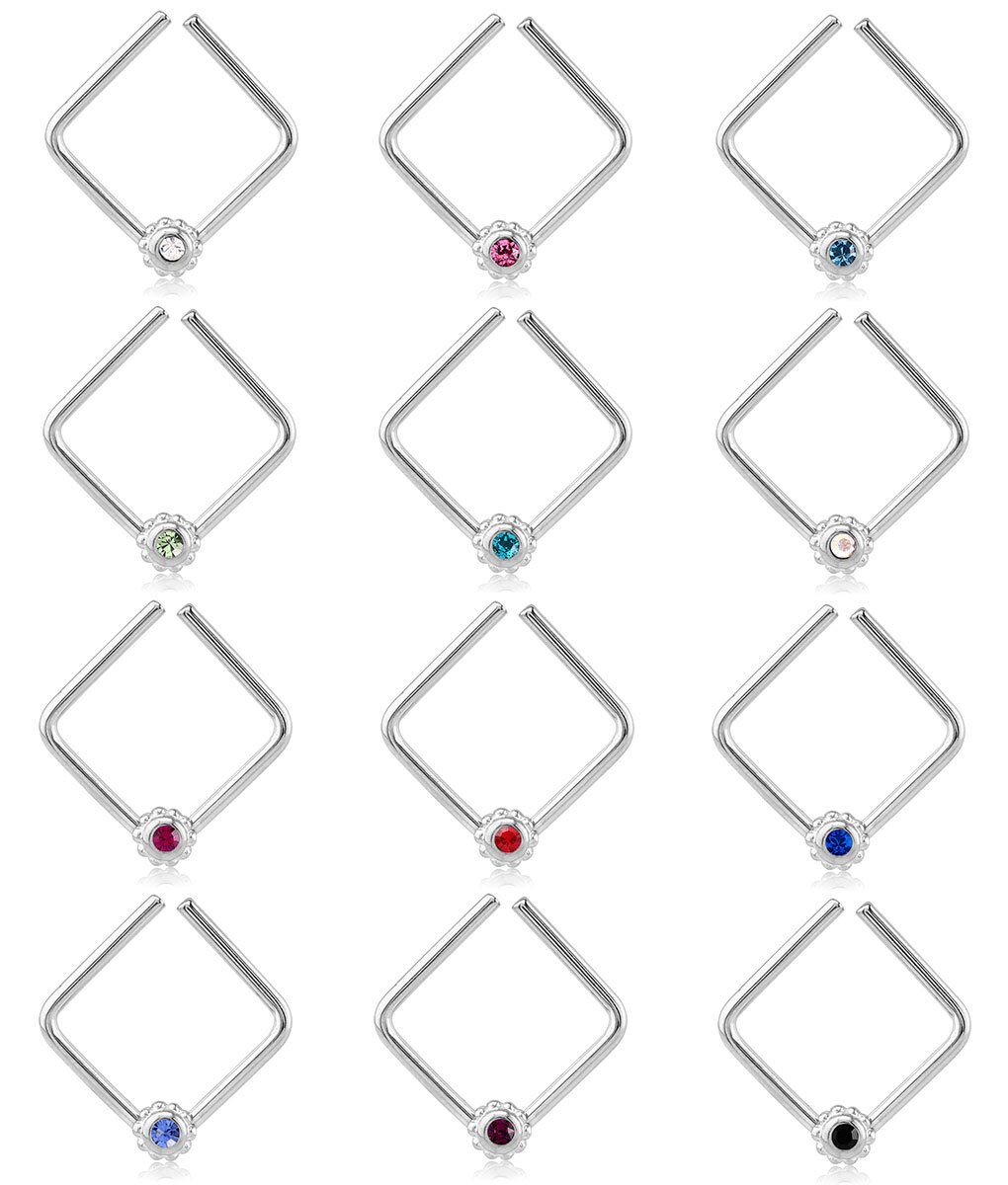 316L Surgical Steel Square Nose Ring Helix Daith Ear Cartilage Etsy