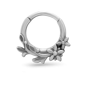 316L acero quirúrgico con bisagras Septum Clicker oreja cartílago hélice Daith aro nariz anillo flor 5/16 &quot;20G